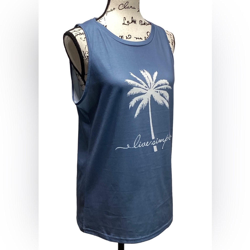 Live Simple Coconut tree tank top Size Large - Picture 5 of 10